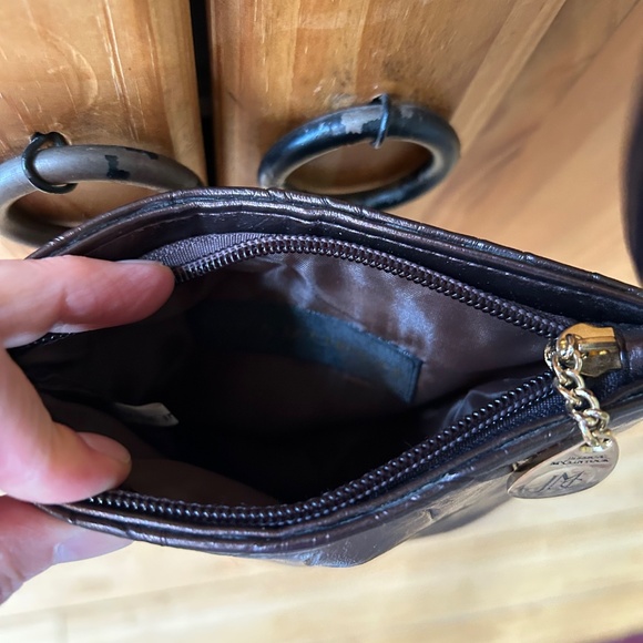 Jessica McClintock Purse Metallic Brown Small Bag Cross Body - Picture 5 of 10